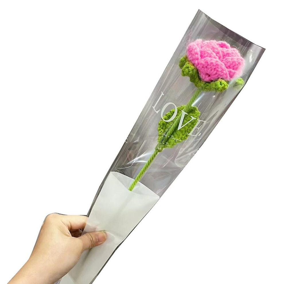 Crochet Rose Flower Handwoven Diy Romantic Day Present Decoration