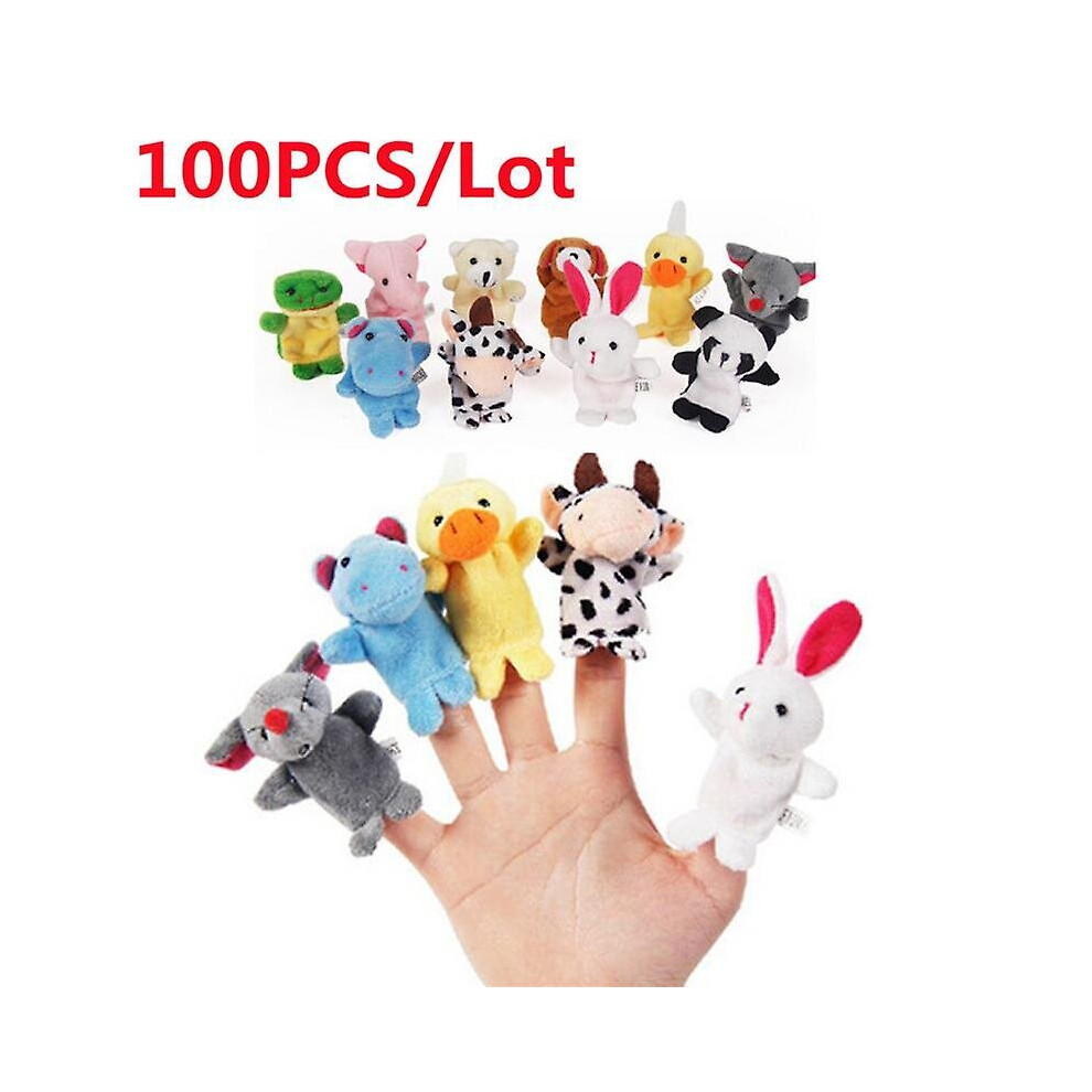 100pcs Finger Dolls Baby Comfort Toy Plush Puppets Cute Cartoon Biological