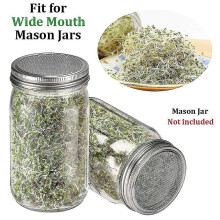 4 Pack Sprouting Jar Screen Lids, 304 Stainless Steel Sprouting Lids For Wide Mouth 32 Oz Mason Jars
