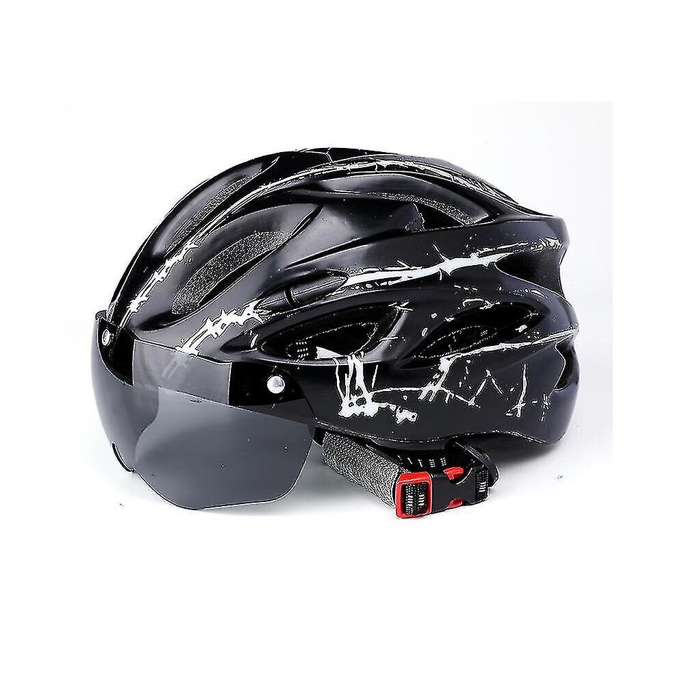 Adult Cycling Helmet with Detachable Magnetic Goggles Visor - Adjustable Fit, UV400 Shield, 18 Vents, Impact-Resistant-image-OPC-PCH9DSD-NEW