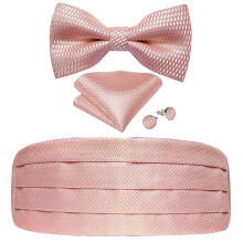(YF-3009) Men's Cummerbunds Silk Paisley Red Tuxedo Cummerbunds Bow Tie Pocket Square Brooch Set Men Wedding Party Waistband
