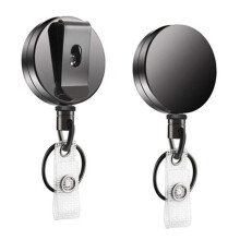 2 Pack Heavy Duty Retractable Badge Holder Reel,metal Id Badge Holder