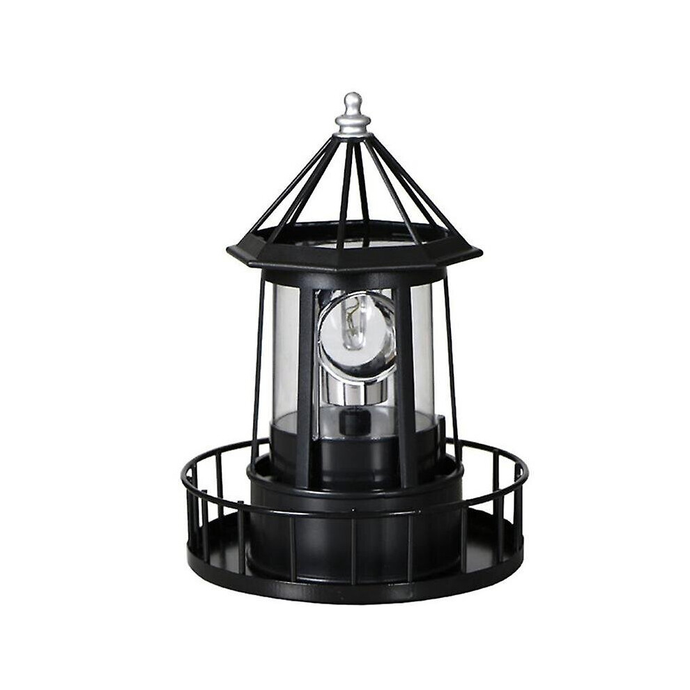 Led Solar Powered House, Rotating Lamp Courtyard Decoration Waterproof Garden Towers Statue Li Light