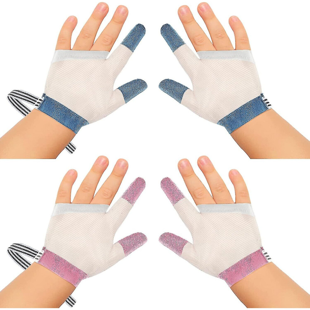 2 Pairs Stop Thumb Sucking Finger Guard Breathable Baby Finger Sucking Stop Kit Stop Thumb Sucking Mittens Pink
