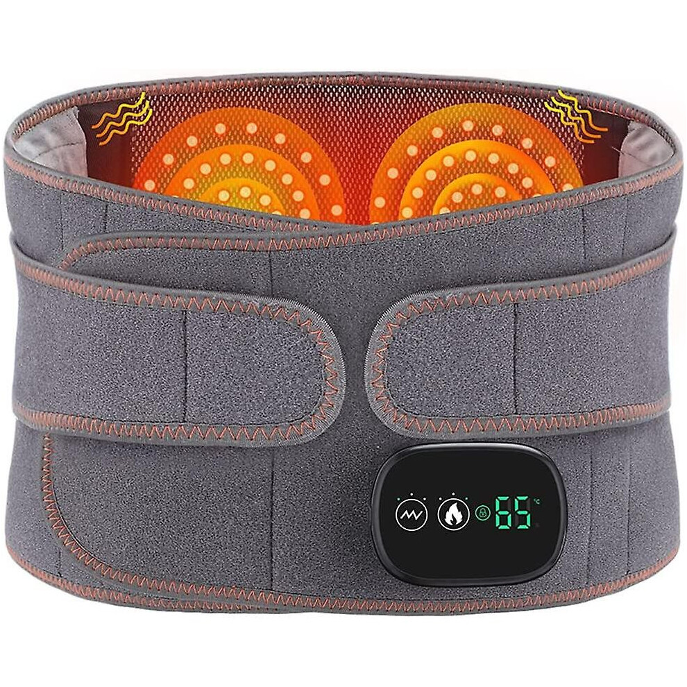 Heated Back Brace With Vibration Massage, Electric Lower Back Heating Pad Massager