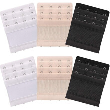 6 Pieces Women's Soft Comfortable Extenders Bra Strap 4 Hook 3 Row