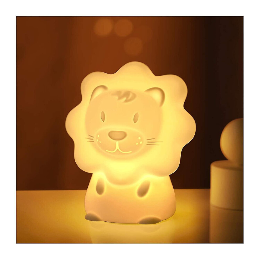 Cute Night Light For Kids  Paint Free Silicone Lion Led Nightlight, Nursery Lamp With Timer, For Toddler, Baby, Girls, Boys, Children Gift, Bedroom