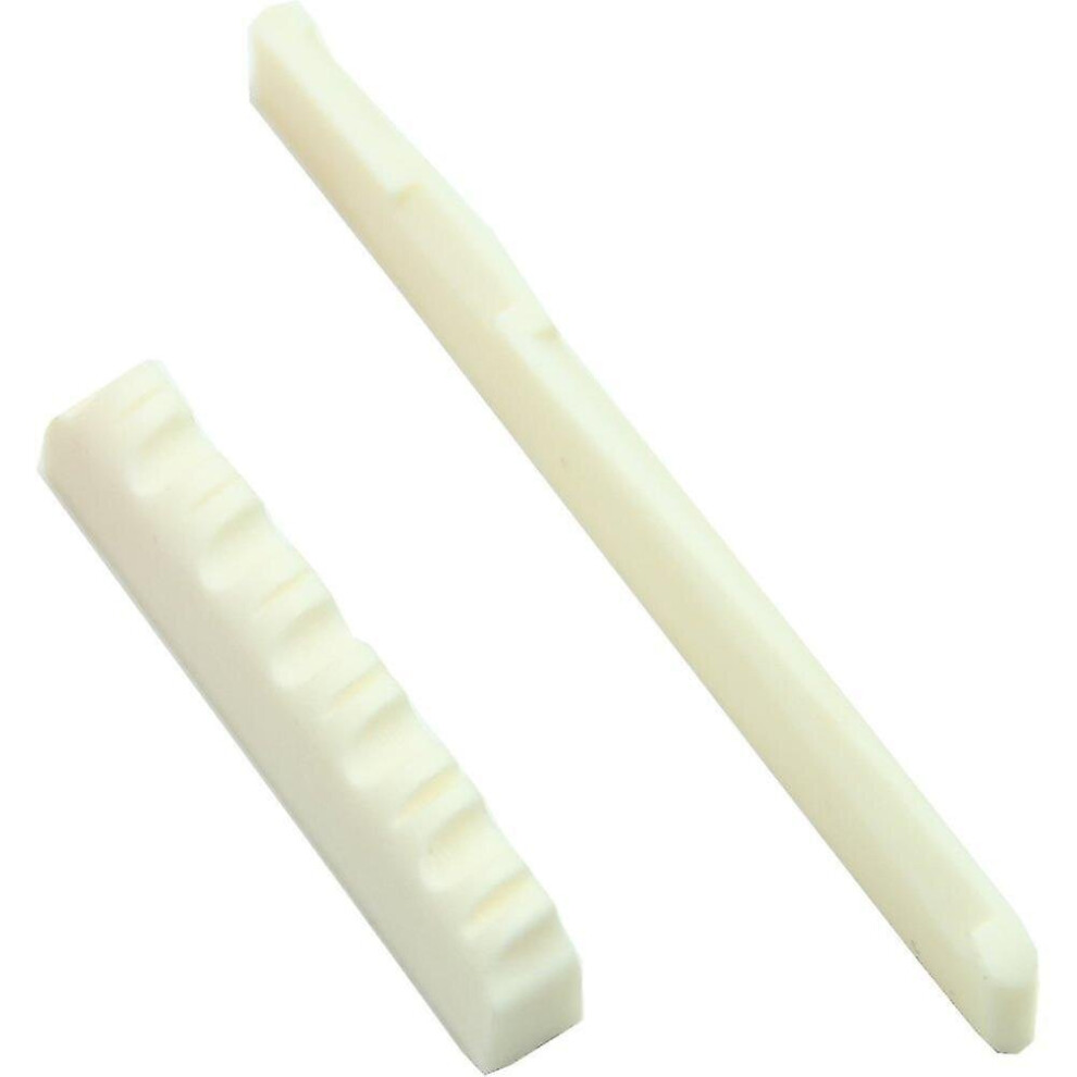 1Set Bone Bridge Saddle And Nut For 6 String Acoustic Guitar Ivory