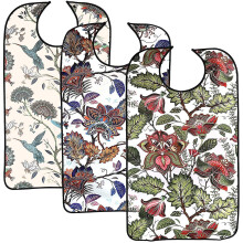 3 Pack Adult Bibs For Eating, Adult Bibs With Crumb Catcher, Washable
