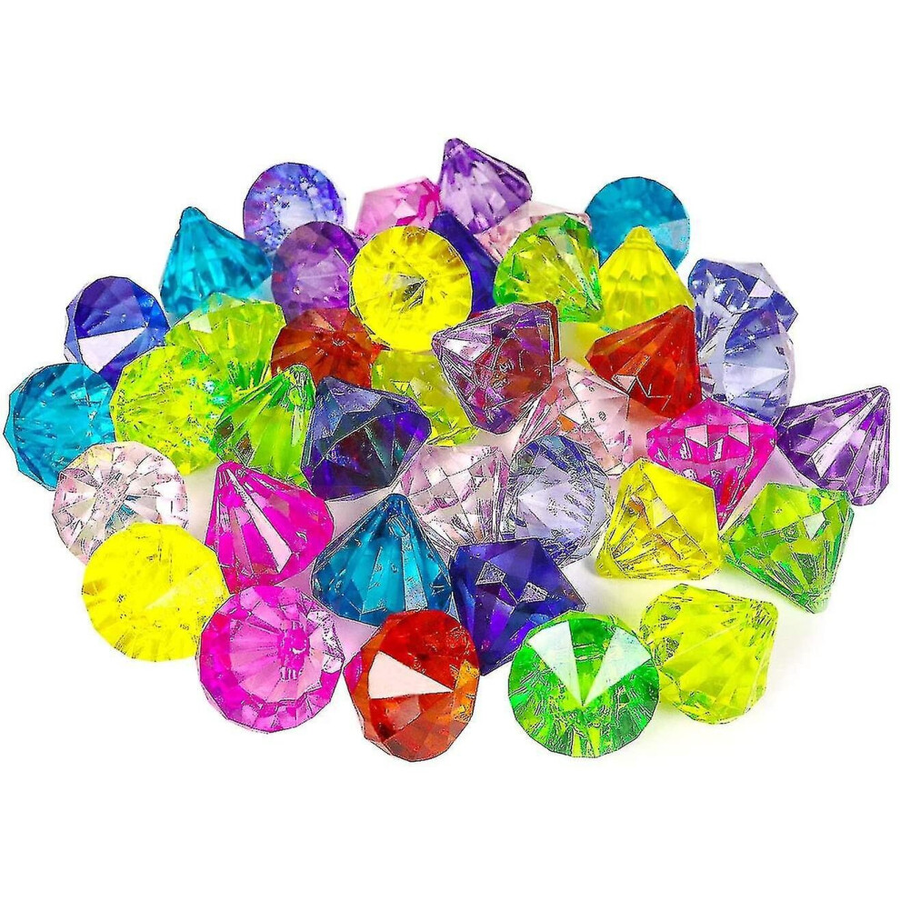Acrylic Diamond Gems, Multicolor Gem Stones For Kids, Party Pirate Artificial Jewels Treasure For Home Decoration