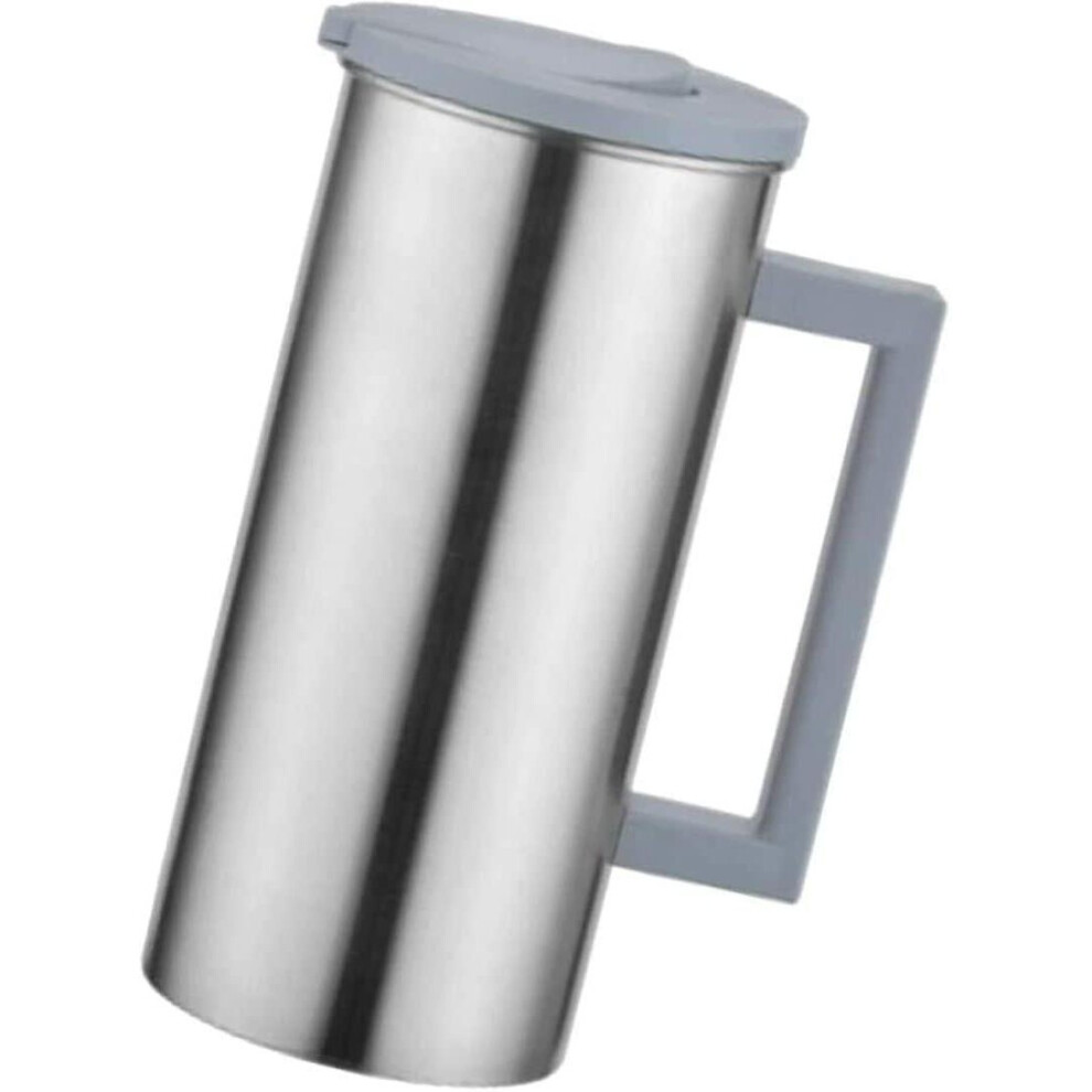 1.8 Liter Large Stainless Steel Water Pitcher Jug Drinks Juice Beverage Jugs Grey,kitchen Household Accessories