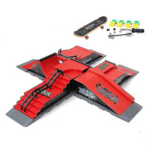 (C) Finger Skateboards Skate Park Ramp Parts Deck Sport Game For Kids