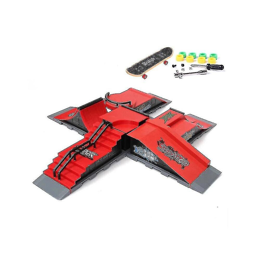 (D) Finger Skateboards Skate Park Ramp Parts Deck Sport Game For Kids