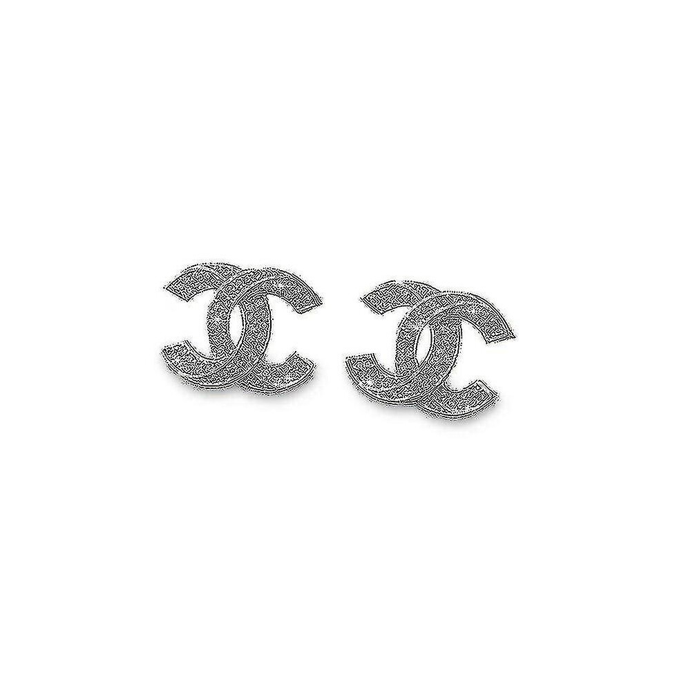 Wearing Cc Earrings High-end Temperament Trend Earrings Dazzling Trend Jewelryearrings-color: Silver