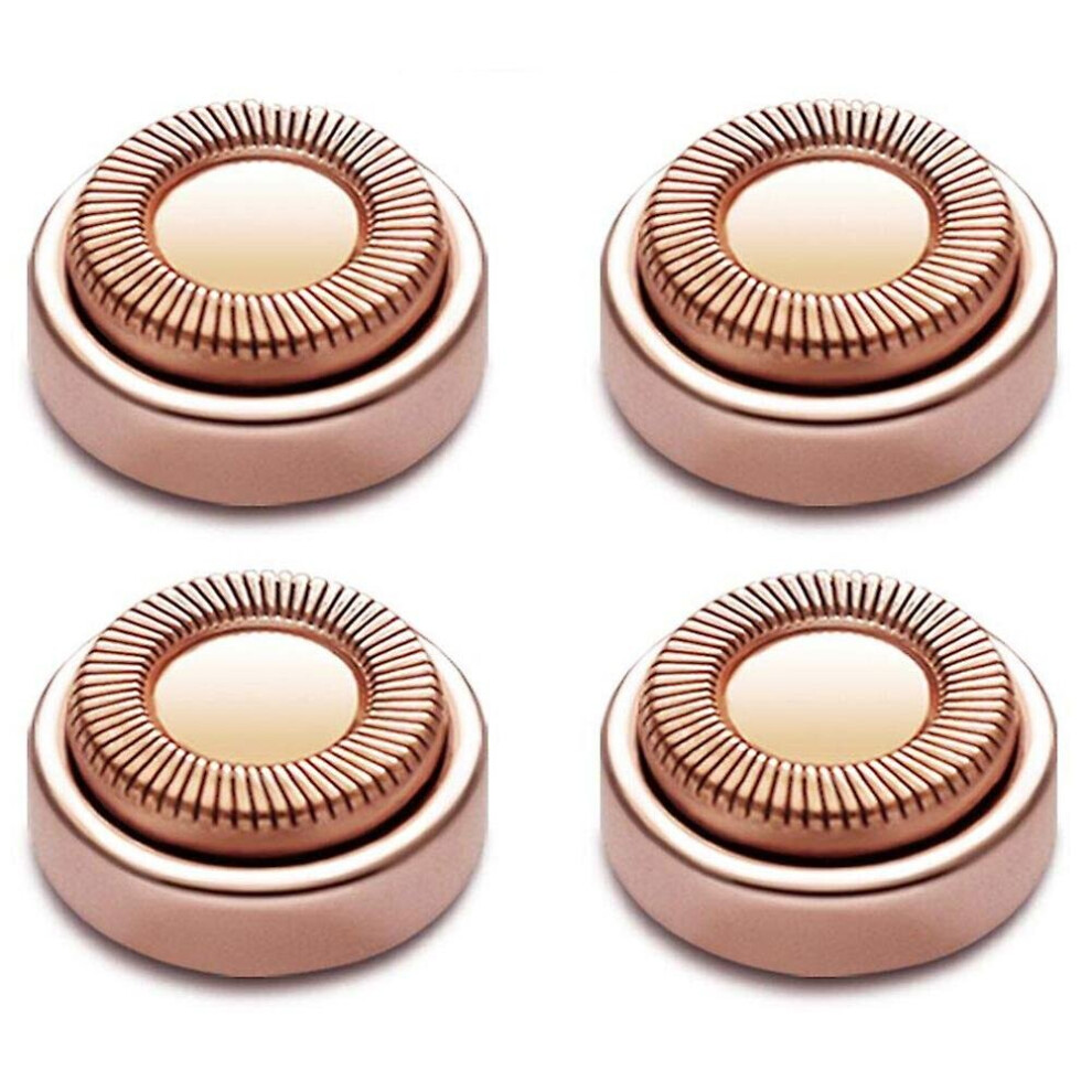 Gold 4 Pcs Flawless Replacement Heads With Cleaning Brush