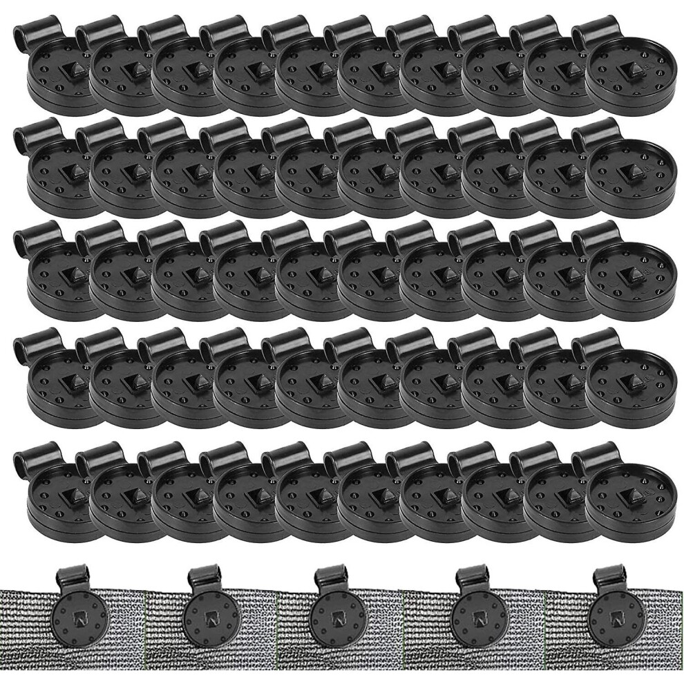 50 Pcs Shade Cloth Plastics Clips,round Plastic Black Clips For Sun Shade Net,greenhouse Film Sunshade Net Clip