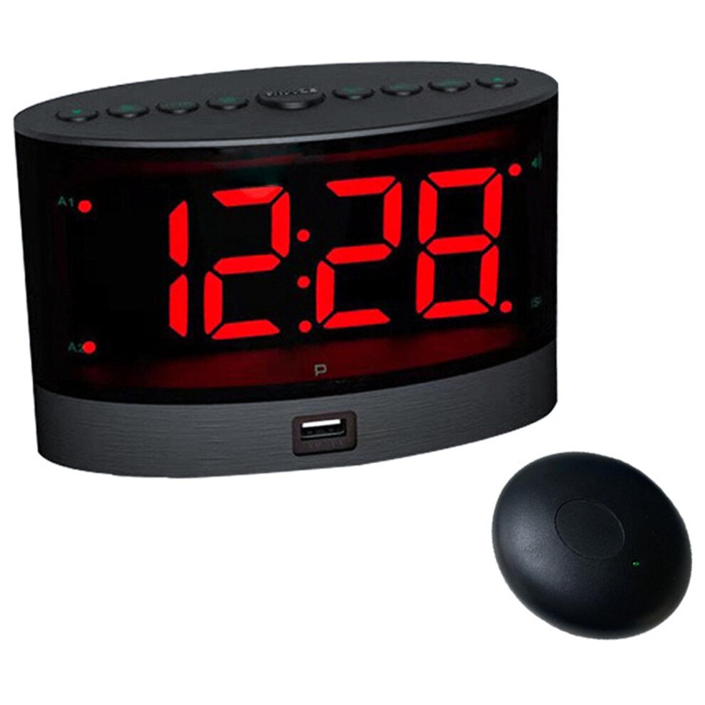 Extra Loud Alarm Clock With Wireless Bed Shaker,vibrating Dual Alarm Clock For Heavy Sleepers, Deaf