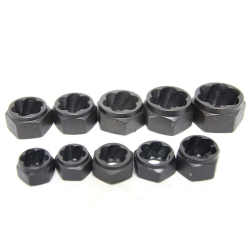 10pcs Damaged Nut Bolt Remover Stud Extractor Set Metric Broken Bolt Removal Kit