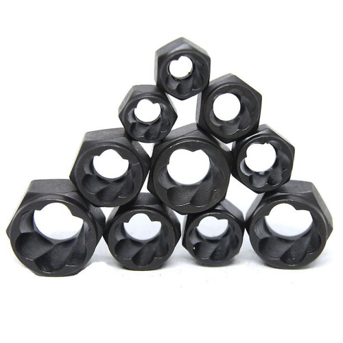 10pcs Damaged Nut Bolt Remover Stud Extractor Set Metric Broken Bolt Removal Kit 1