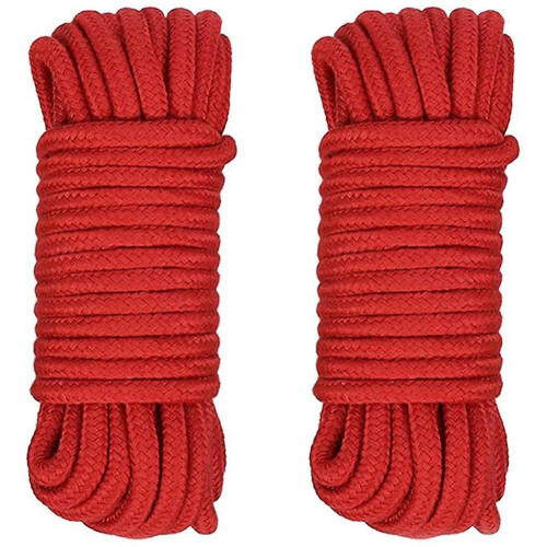 2 Pcs Red Cotton Rope, 8mm Multi Purpose Strong Soft Tying Cord For ...