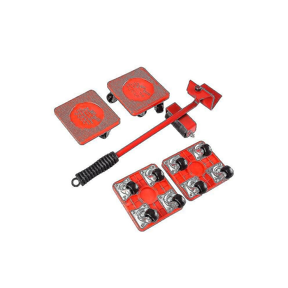 Ays 5pcs Set Furniture Mover Transport Tool Furniture Lifter Moving Wheel Roller Bar Heavy Stuff Transport Hand Tool--