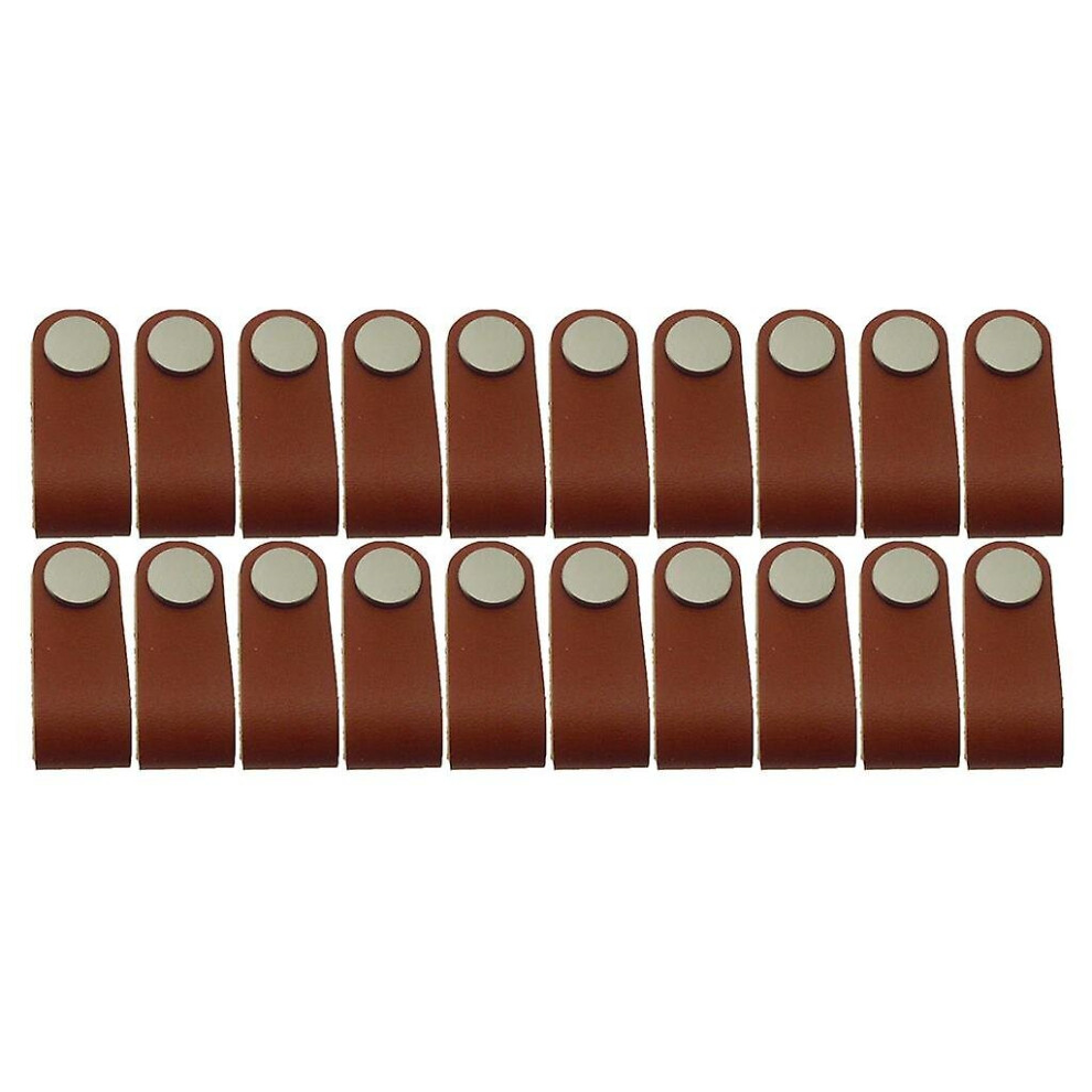 Handmade Leather Suitcase Handle Drawer Cabinet Leather Handle Pull Knob 20x