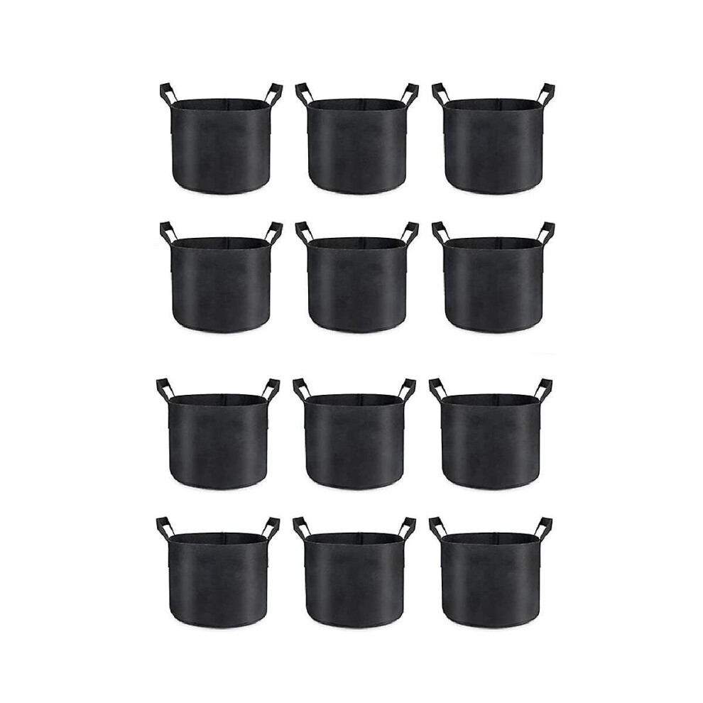 12-pack Grow Bags 5 Gallon, Thick Fabric Planter Bags For Vegetables, Sturdy Handles
