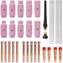 Tig Welding Accessories Set, Adapter Sleeves Housing Ceramic Nozzles Tungsten Electrodes For -26