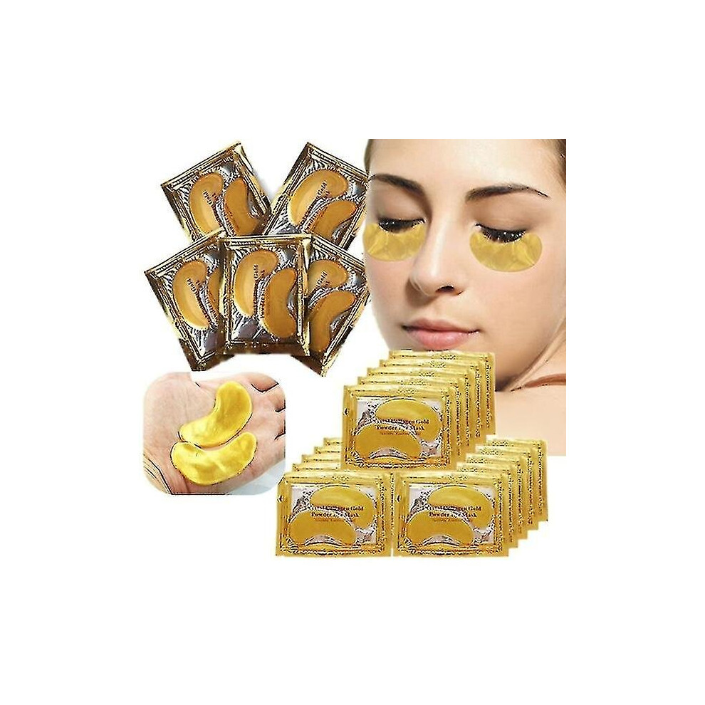 50 Pair Collagen Eye Mask Gold Powder Eye Patch Anti Wrinkle Moisturizing Under Eyes Pads
