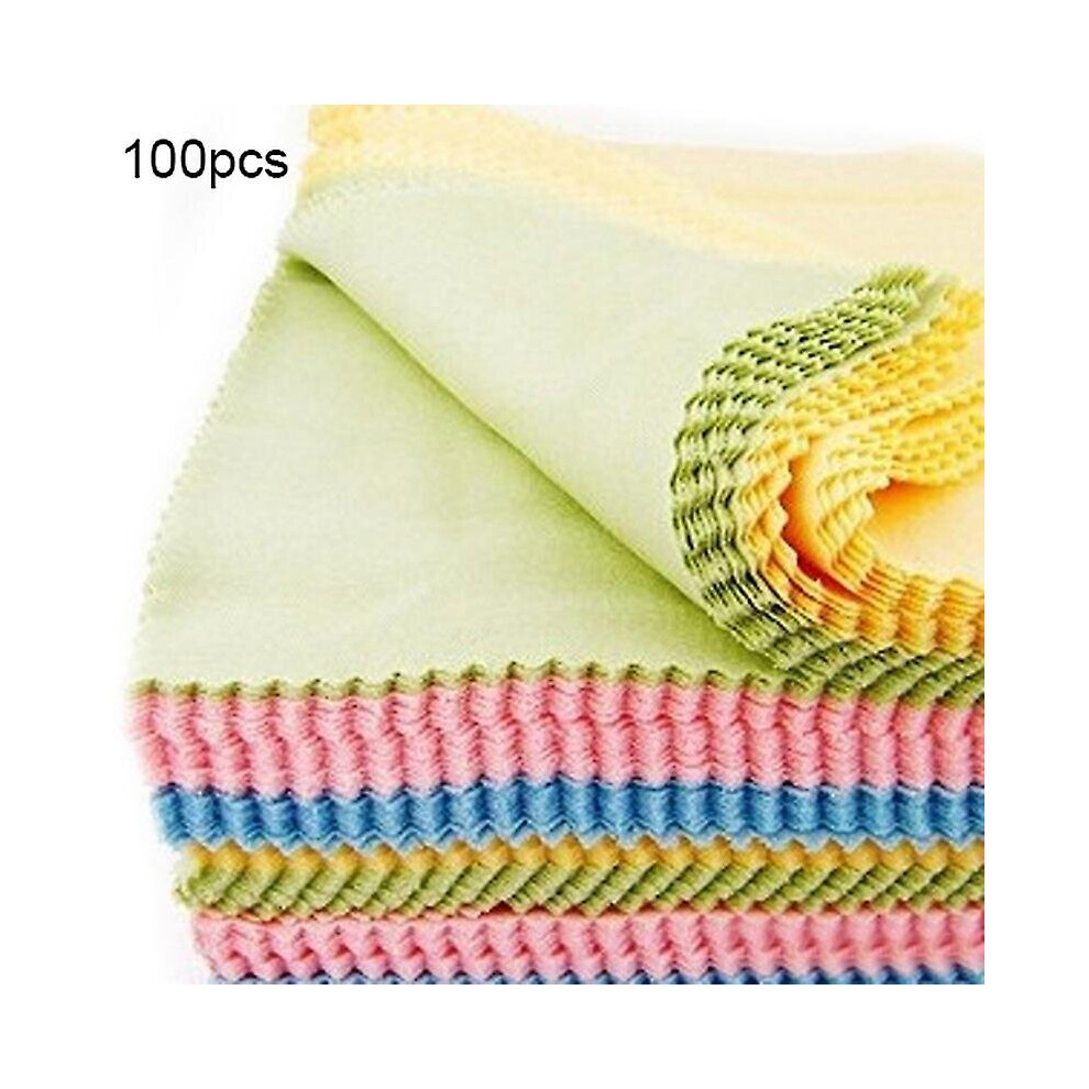100 Pcs Microfiber Mixed Color Screen Camera Lens Glasses Square Cleaning Cloth Kaesi