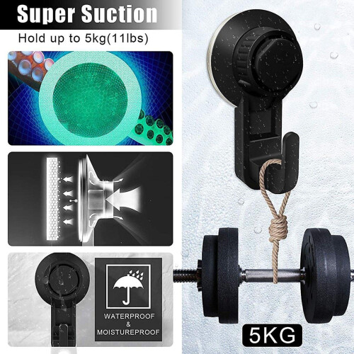 2 Pcs Suction Cup Hooks Powerful Suction Cup Bathroom Hooks,vacuum Wall Hooks For Towel,waterproof 2