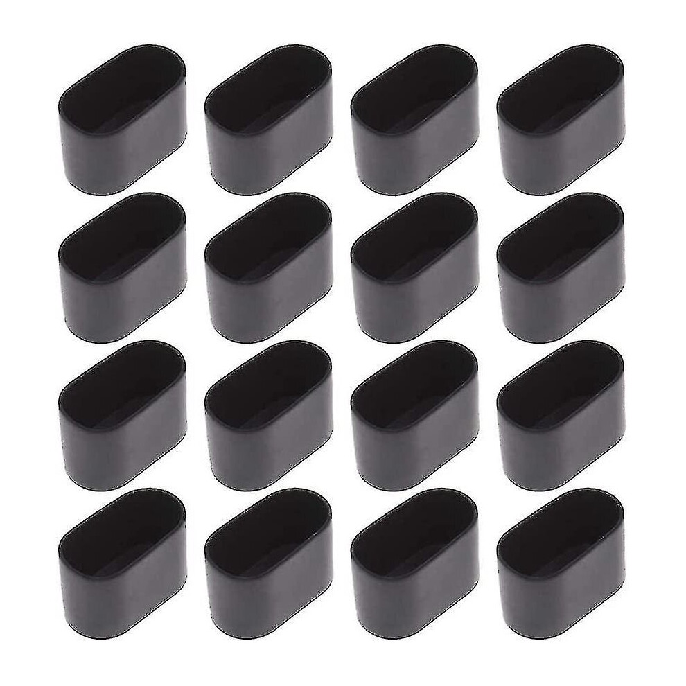 16Pcs Oval Table And Chair Leg Tip Black
