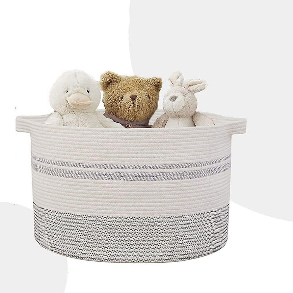 Mott Extra Large Strorage Basket Dog Toy Organizer Box Cotton Rope Woven Box Laundry Basket With Handle Pet Storage Bin For Puppy Toy Blankets Clothes
