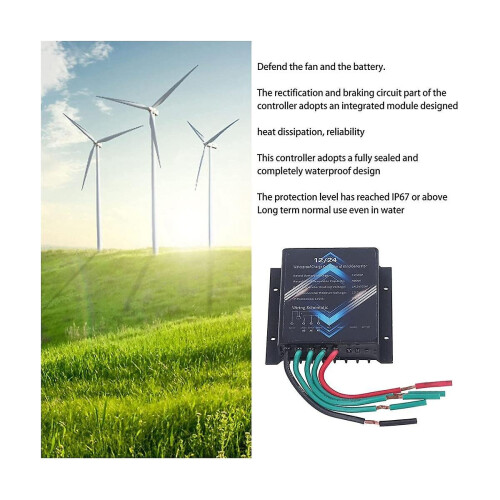 Wind Turbine Charge Controller, 400w 12v 24v Mini Wind Turbine Generator Controller Ip67 Waterproof 2