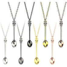 8 Pcs Mini Crown Spoon Necklace, Pocket-sized Snuff Spice Spoon Keychain Tiny Spoon, Teaspoon Pendant Necklace Snuff Spoon Necklace For Fancy Dress Pa