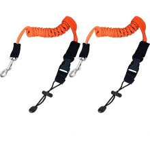 2pcs Kayak Paddle Rope, Safety Elastic Kayak Paddle Rope Kayak Accessory With Adjustable Belt Buckle And Metal Hook (orange)