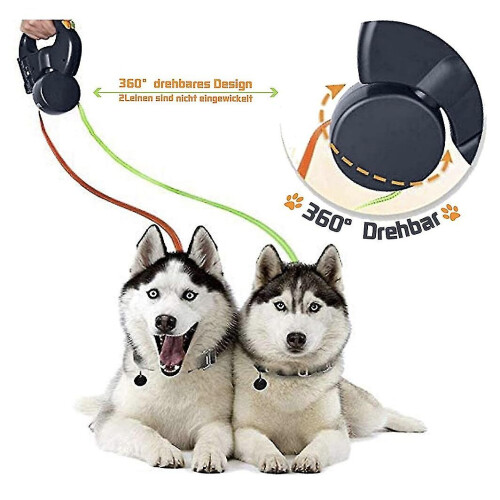 Double Retractable Leash For 2 Dogs 1