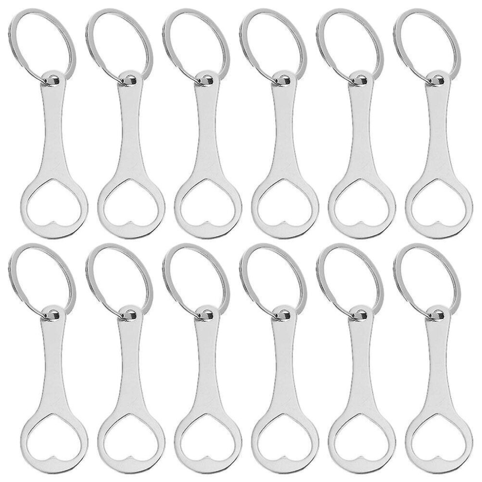 12pcs Shopping Trolley Token Key Ring Zinc Alloy Shopping Cart Tokens Key Chain