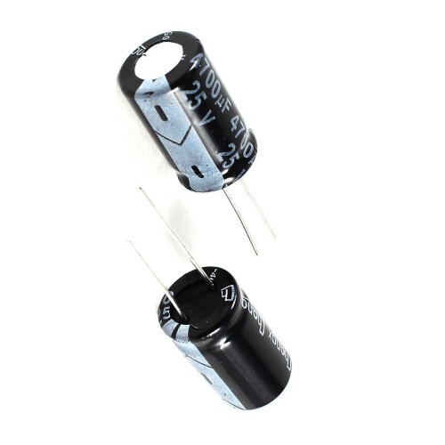 2 Pcs 4700uf 25v 105c Electrolytic Capacitors Black 26x16mm 1