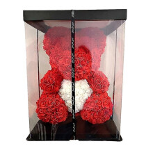 2022 Dropshipping 40cm Rose Bear Heart Artificial Flower Rose Teddy Bear For Women Valentine's Wedding Birthday Christmas Gift