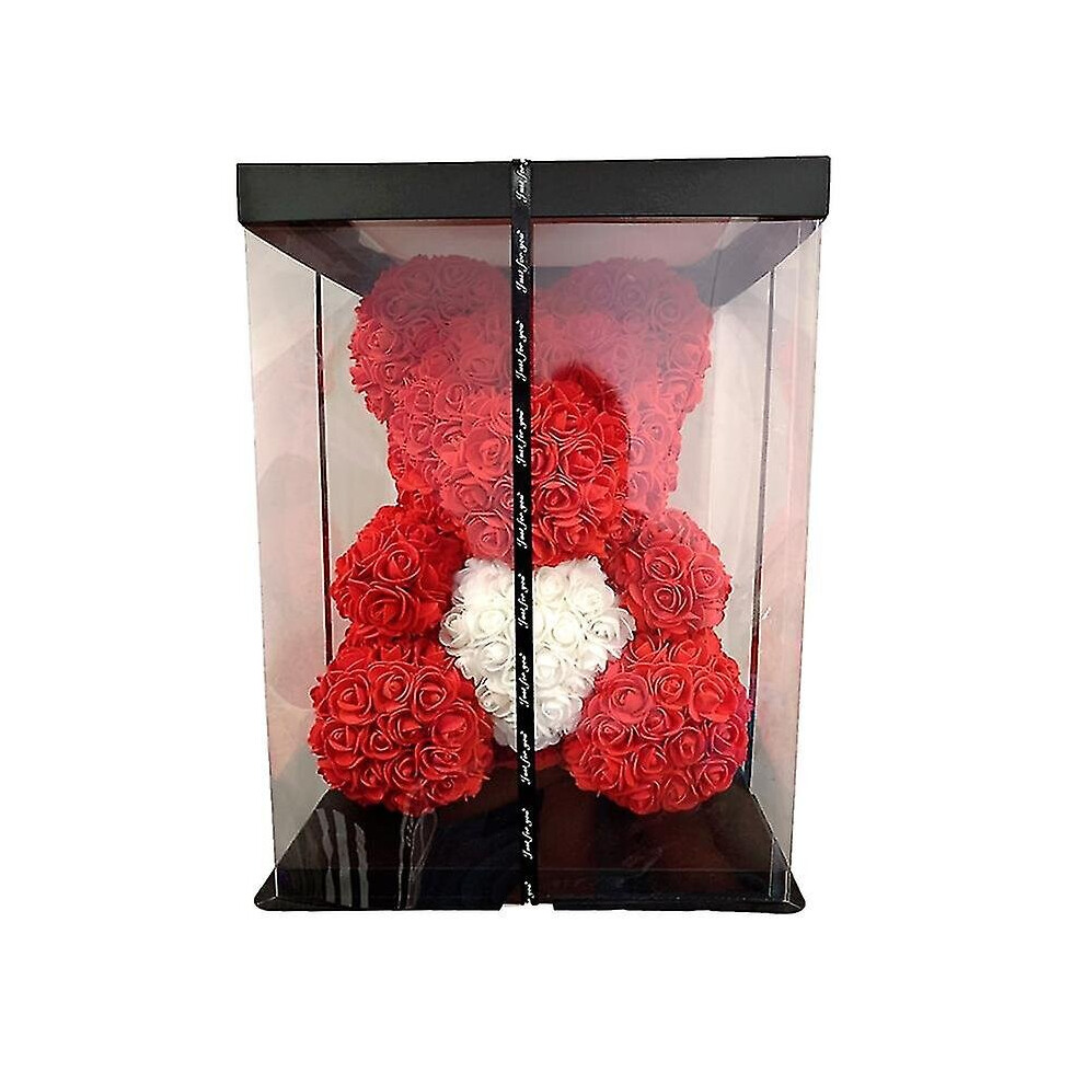 2022 Dropshipping 40cm Rose Bear Heart Artificial Flower Rose Teddy Bear For Women Valentine's Wedding Birthday Christmas Gift