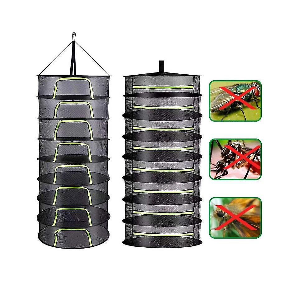 Layers Drying Net For Herbs Hanging Basket Folding Dry Rack Herb Drying Net Dryer Bag Mesh For Flowers Buds Plants Organizer-size,color: 2 Tiers,style