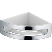 11657010000 Elegance Shower Corner Basket Chrome/White - Metal Basket with Removable White Insert, UV & Shock Resistant