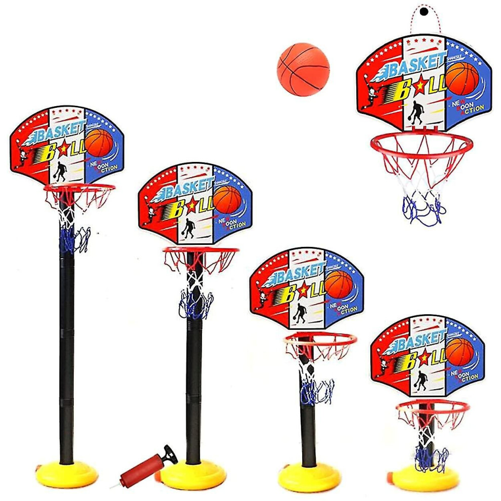 Kids Basketball Hoop And Stand Adjustable Height, Net Ball Pump Portable Basketball Indoor Outdoor Activity Sports