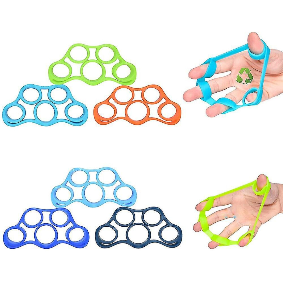 Finger Strengthener 6 Pack Finger Resistance Bands Finger Exerciser Stretcher Hand Grip Strengthener