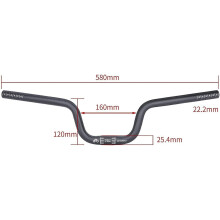 Lightweight Mountain Bike Handlebar, Down Hill Dh Extra Long Riser Bar, High Handle Bars 25.4mm, Black H120mm
