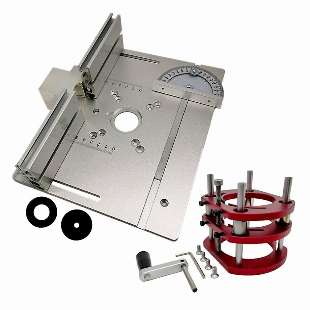 Wood Router Plunge Base Router Lift W/ Aluminum Router Table Insert Plate For 65mm Diameter Motors