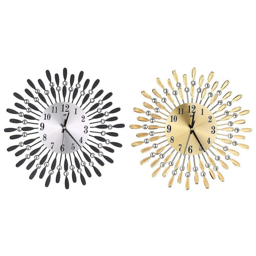 15 Inch 3d Wall Clock Shiny Rhinestone Style (gold) 1