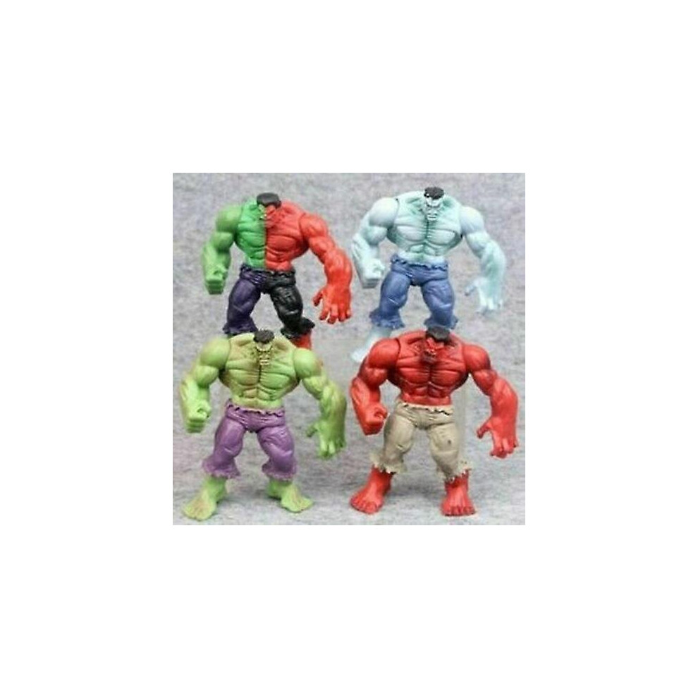 4 Pcs The Incredible Avenger Hulk Action Figure Toys Green/Red