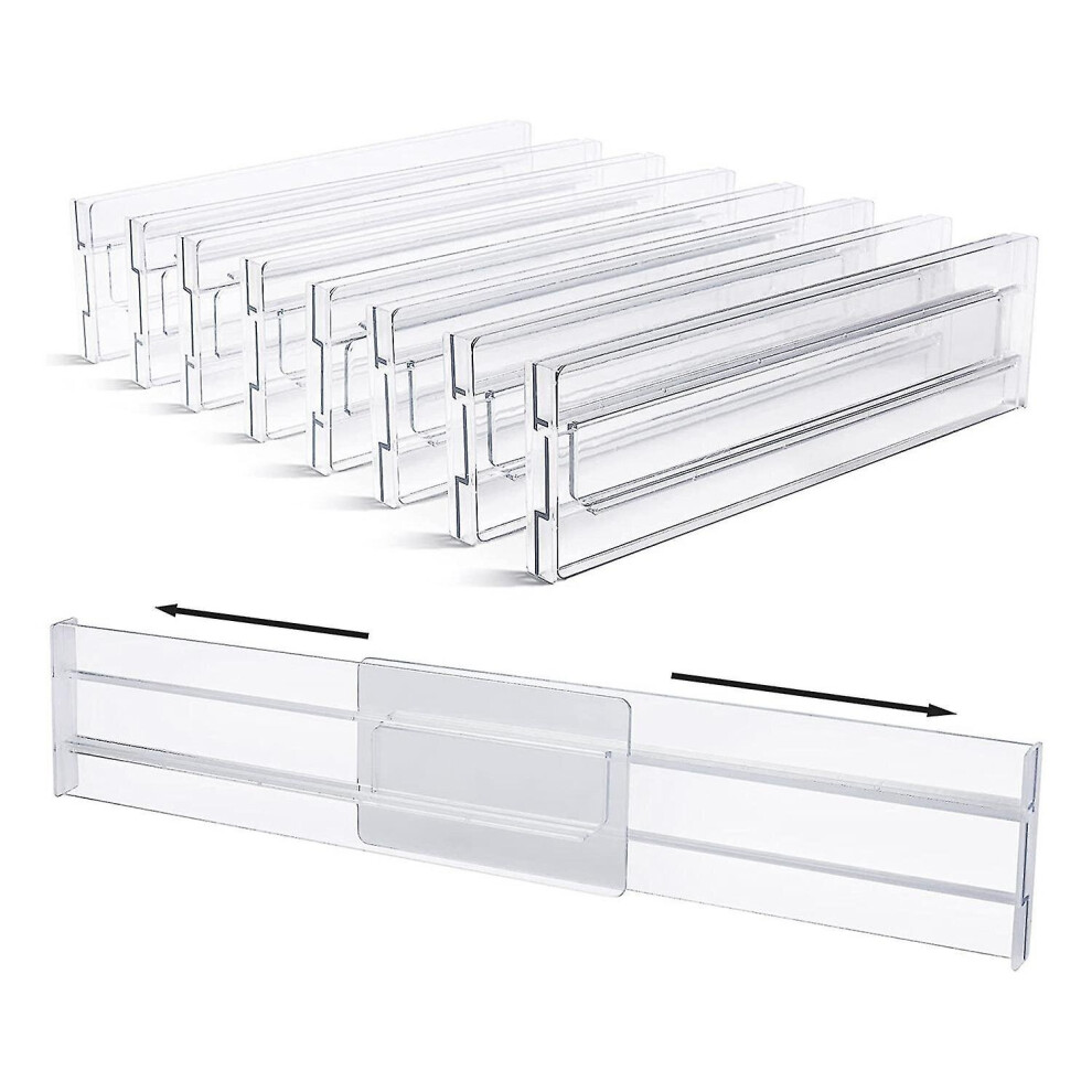Drawer Dividers 8 Pack, Adjustable 3.2 Inch High Expandable From 11-20.6 Inch Kitchen Drawer Organi-yky